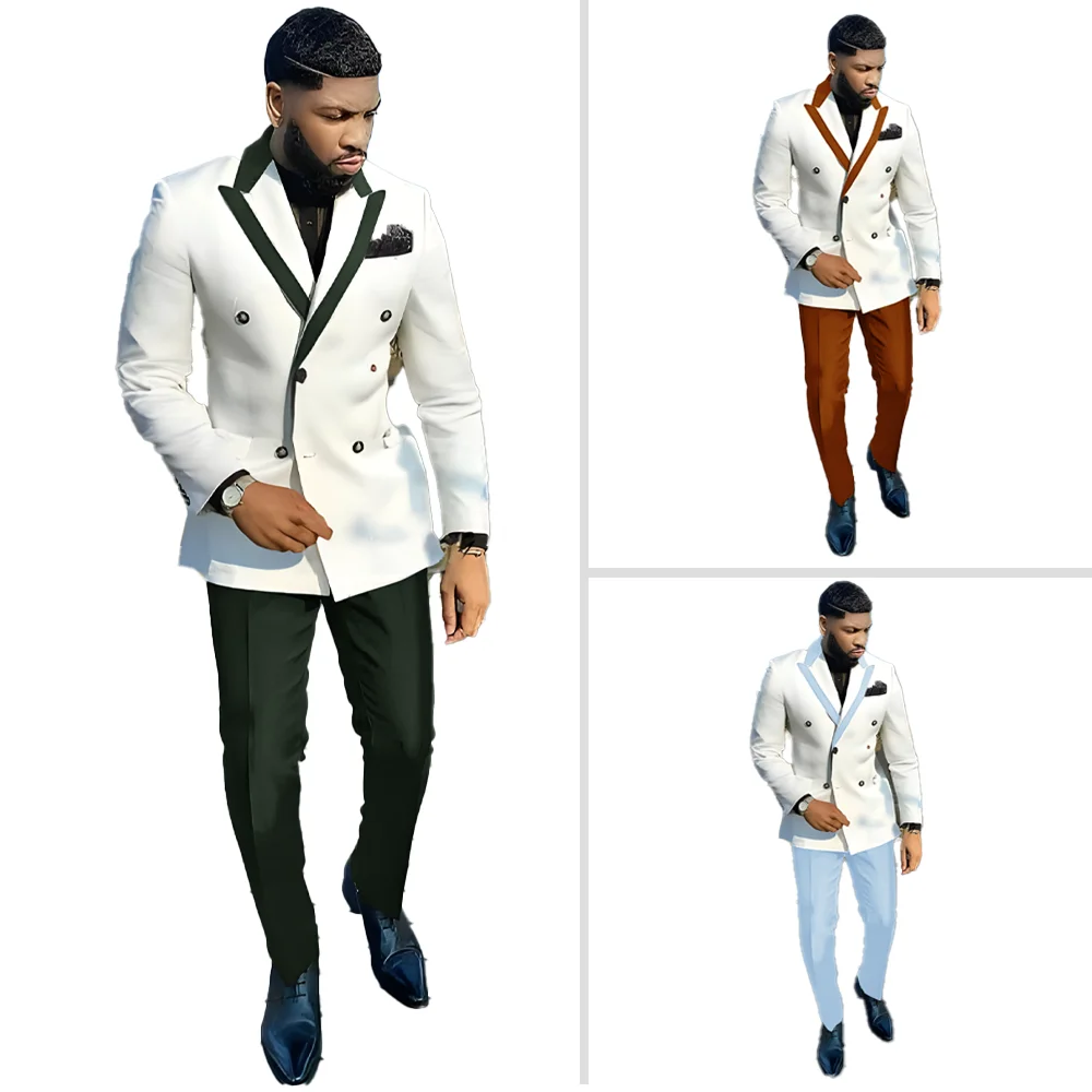 Men\'s Suit Tailored Clothing Fashion Men\'s Wedding Groom Suits Best Man Dinner Engagement Tuxedo 2-Piece