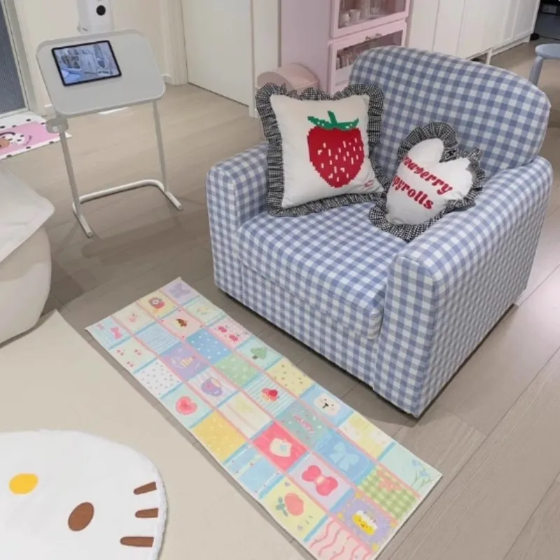 VIKAMA Outdoor Bedside Rug Cartoon Stripe Cute Bedroom Bedside Hallway Laundry Window Rug Home Decor Floor Mats Outdoor