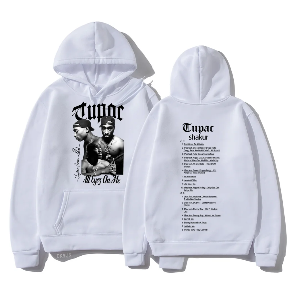 Tupac Hoodies 2pac Rapper Printed Women Brand Fashion Top Streetwear Y2k Casual Loose Hooded Sweatshirt Autumn Pullover Hoody