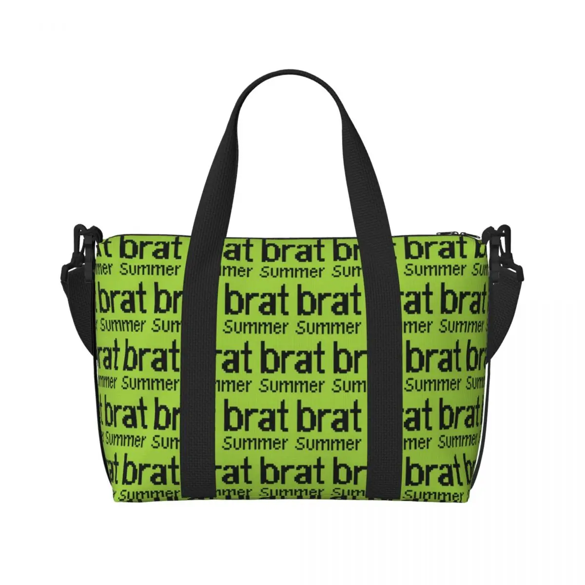 Custom British Singer C-Charli XCX Beach Tote Bag Women Extra Large Gym Carry On 2024 Brat Album Travel Shopping Bags