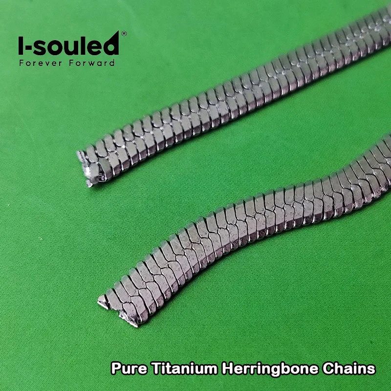 5mm Flat Herringbone Titanium Chain By Meter for DIY Jewelry Bulk Flat Herringbone Titanium Chain for Jewelry Making