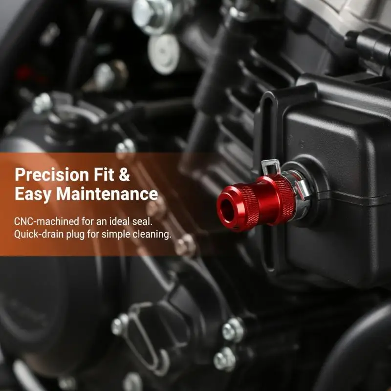 

Stylish Alloy Air Filter Drain Plug With Antirust Treatments For Motorcycle Aesthetic Enhancement Offroads Track Riding