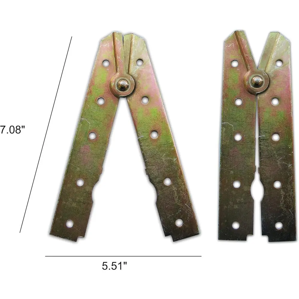 طقم مفصلات خشبية محورية للسلم مع براغي لدوران القضيب على شكل حرف V، ملحقات مكونة من قطعتين