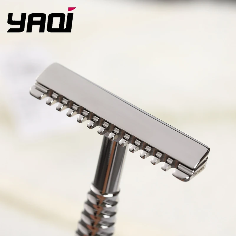Men Razor  YAQI Romulus Open Comb Polished 316 stainless Steel AC Blade Single-edged Mens Shaving Safety Beard shaver