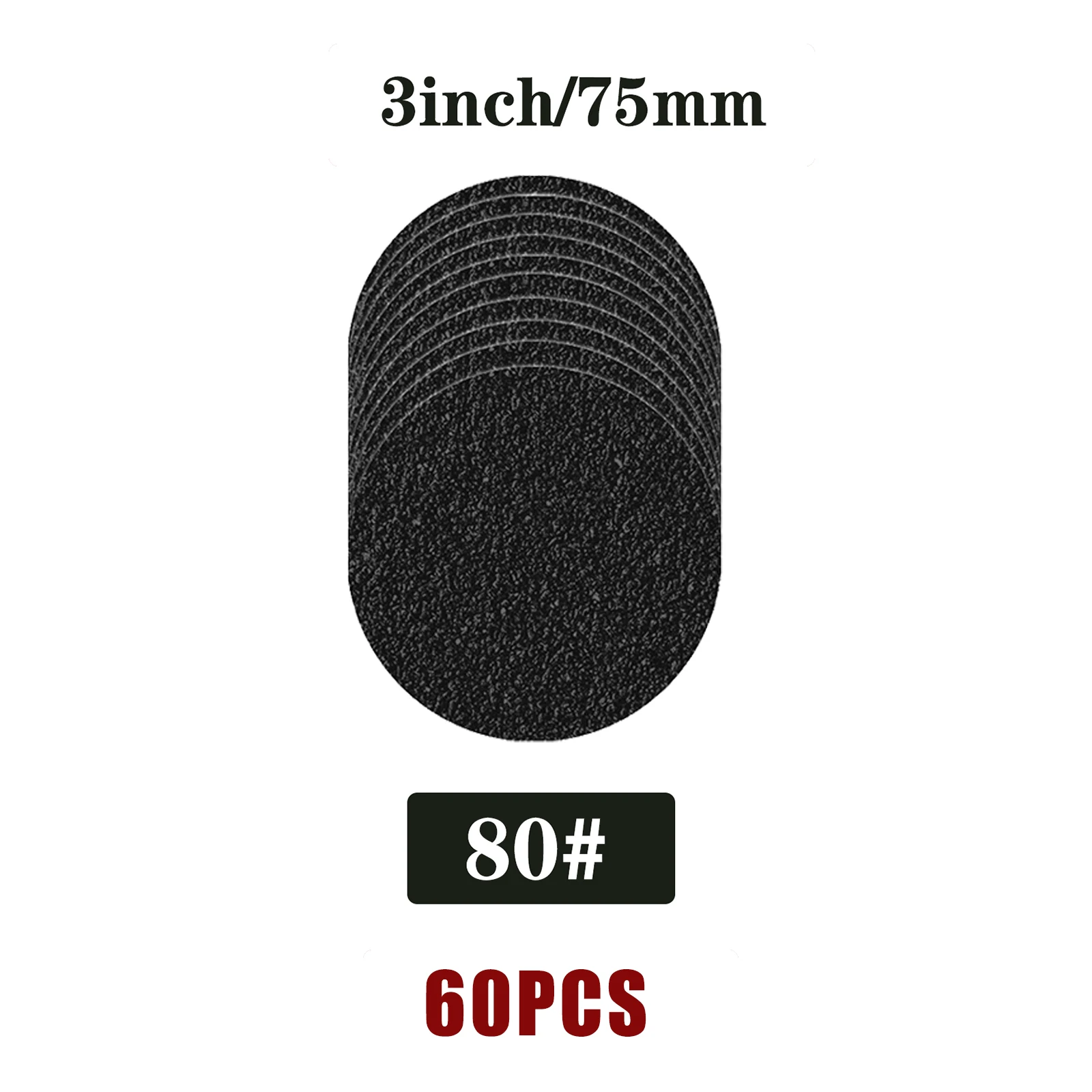 60 Stück 75mm Nass-Trocken-Schleifscheiben mit Klettverschluss, 3 Zoll Schleifscheiben für Exzenterschleifer, Schleifpapier-Pads