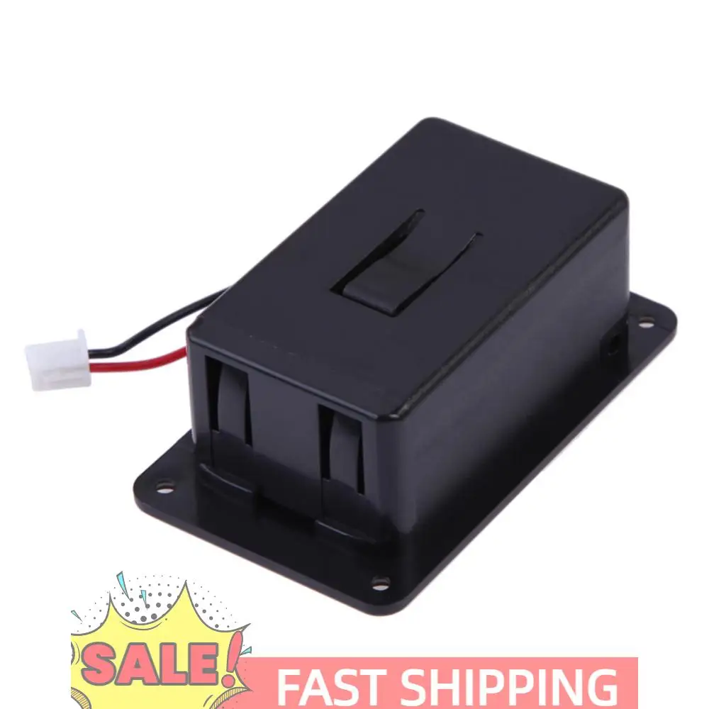 

9V Battery Holder Case with Cable Portable Guitar Pickup Battery Holder Case Guitar Bass Accessories Replacement Parts Black