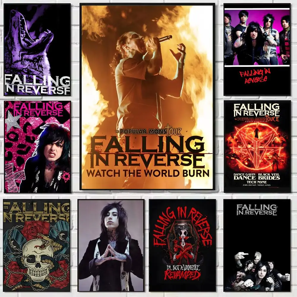 F-Falling In R-Reverse Band Poster Self-adhesive Art Waterproof Paper Sticker Coffee House Bar Dorm Room Wall Decor