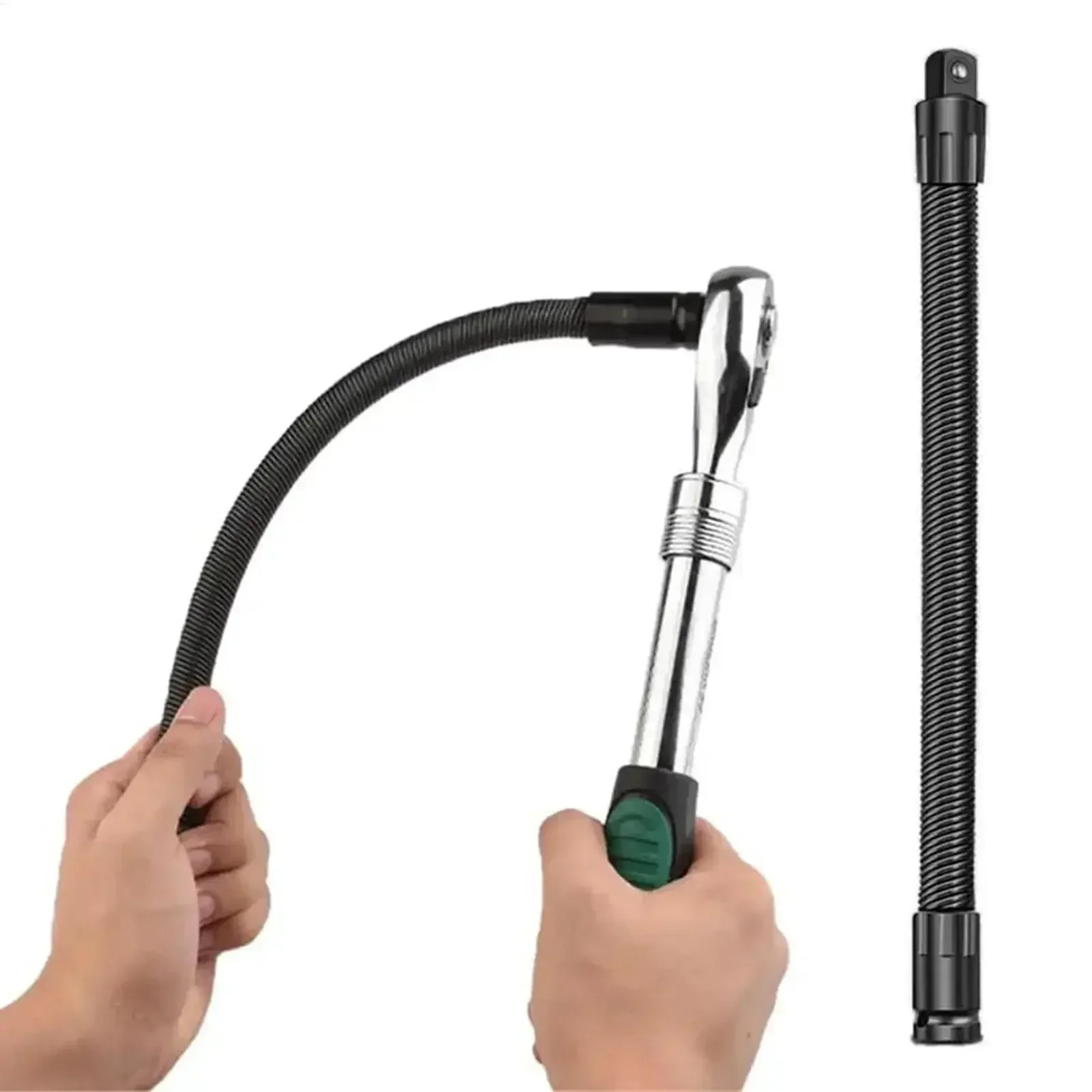 1/2 In Flexible Shaft Extension Extender 360 Dgree Flex Long Reach Electric Wrench Connecting Rod High Torque for Narrow Space