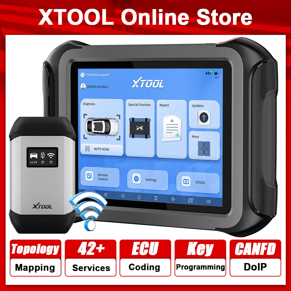 

XTOOL D9S Pro All System Diagnostic Tool Topology Map ECU Coding Programming Scanner Active Test Key Programming CAN FD DoIP