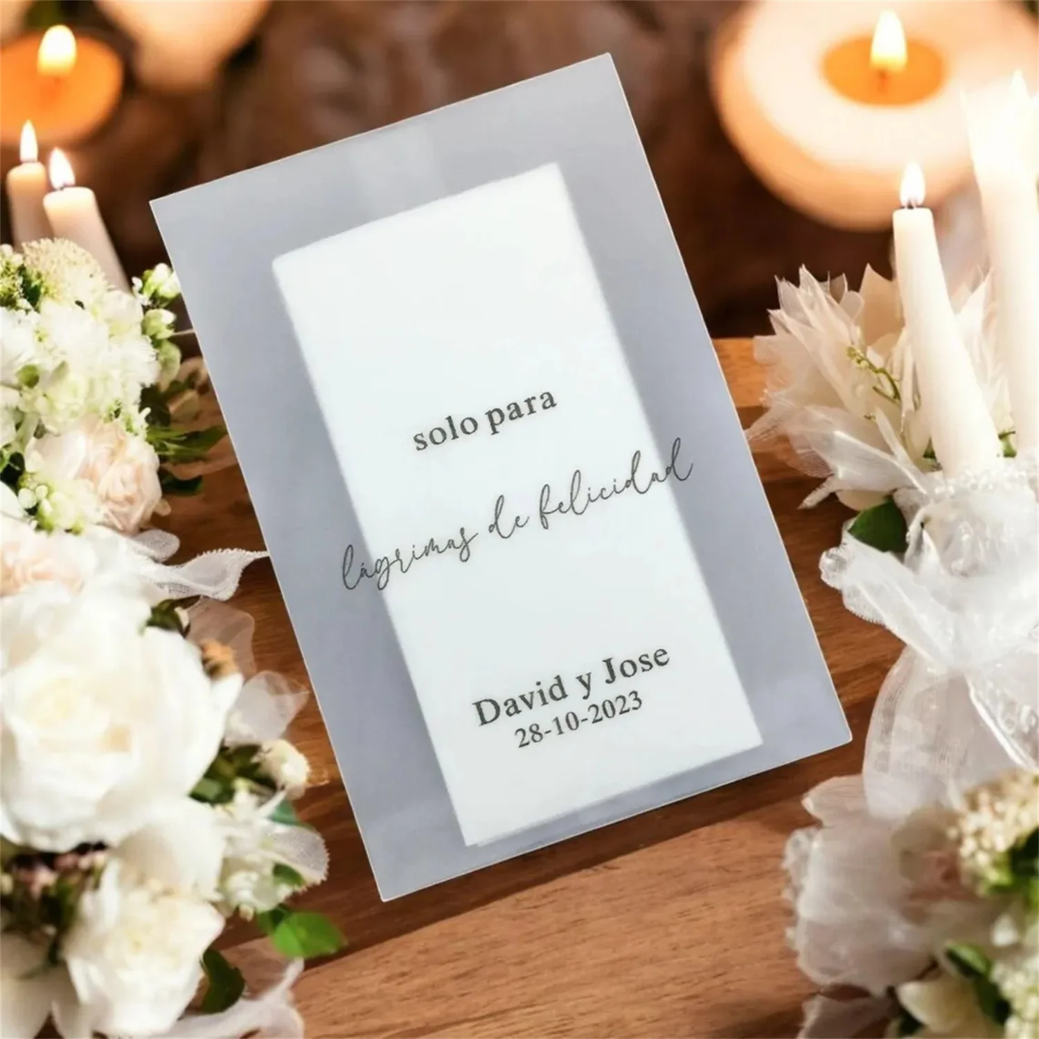 25Pcs Personalized Tears of Joy Tissue Packs Custom Wedding Guest Favor Tissue Holders Confetti Packs Wedding Ceremony Party Giv view 6