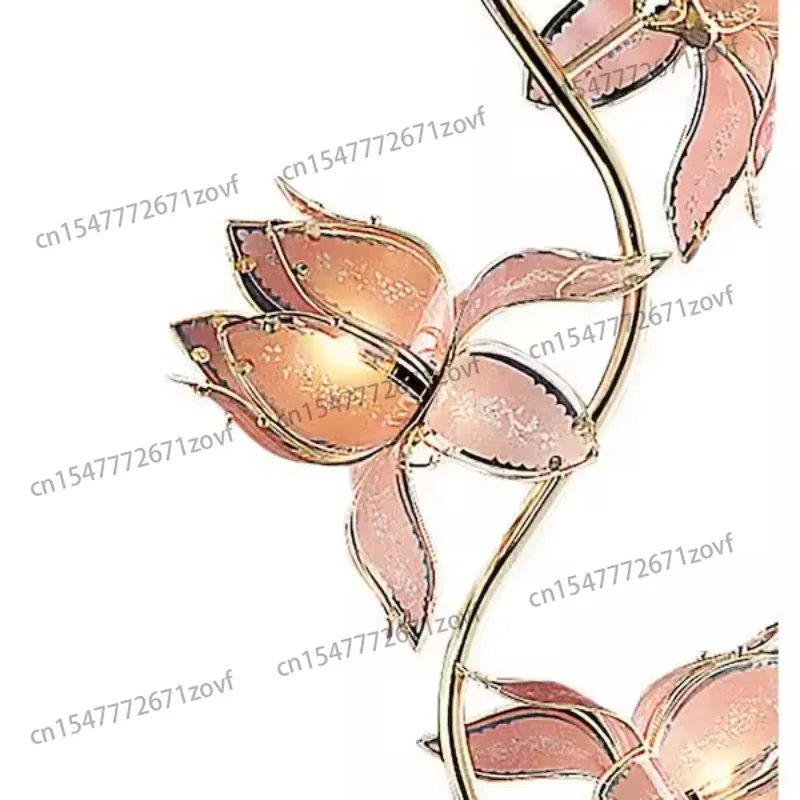 Best Selling Modern Lotus Light Emitting Diode Desk Lamp Iron Glass Flower Design Living Room Reading Study