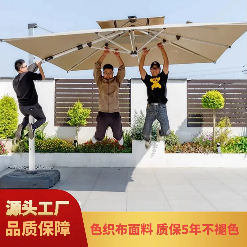 

Outdoor Parasol Garden Umbrella With Light Solar LED Light Bar Outdoor Villa Outdoor Roman Umbrella