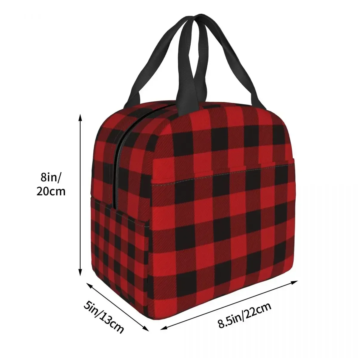 Country Christmas Cottage Primitive Lumberjack Buffalo Plaid Insulated Lunch Bags Lunch Tote for Woman Work Children School