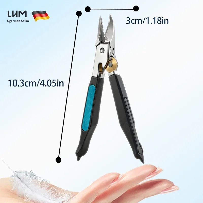 Heavy Duty Ingrown Toenail Clippers, Professional Toenail Trimmer, Sharp Curved Blade Pedicure Tools with Gear Switch, Foldable