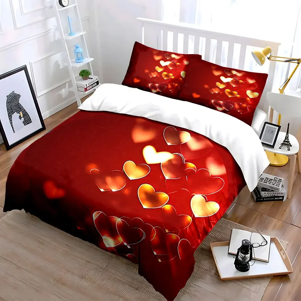 Romantic Three-Piece Set Decor Soft Comfortable Duvet Cover Bedding Set Included 1*Duvet Cover & 2*Pillowcases, gift