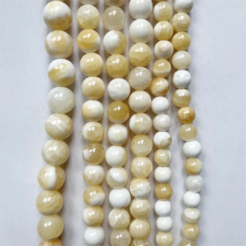 High Quality Natural Genuine Orange Yellow Calcite Round Jewellery Loose Ball Beads Gemstone 4mm 6mm 8mm 10mm 12mm 15\