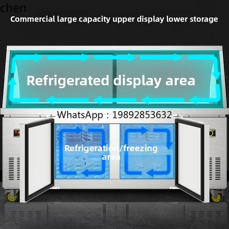 cooked food display cabinet double temperature cold dish braised flavor refrigerated under freezing and fresh-keeping freezer