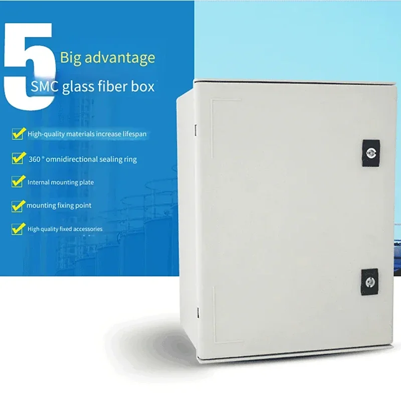 Outdoor Fiberglass Distribution Box Waterproof Surface-Mounted Low-Voltage SMC Enclosure for Engineering Plastic Applications