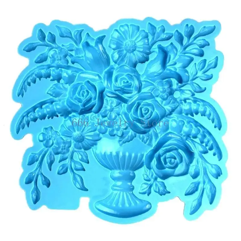 

F2TD силиконовая форма для цветочного горшка с розой, сделай сам, форма для рукоделия, форма для украшения дома, сделай сам, для