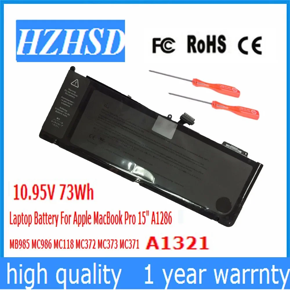 

10.95v 77.5wh A1321 Original Laptop Battery For Apple MacBook Pro 15" A1286 year 2009 2010 MB985 MC986 MC118 MC372 MC373 MC371