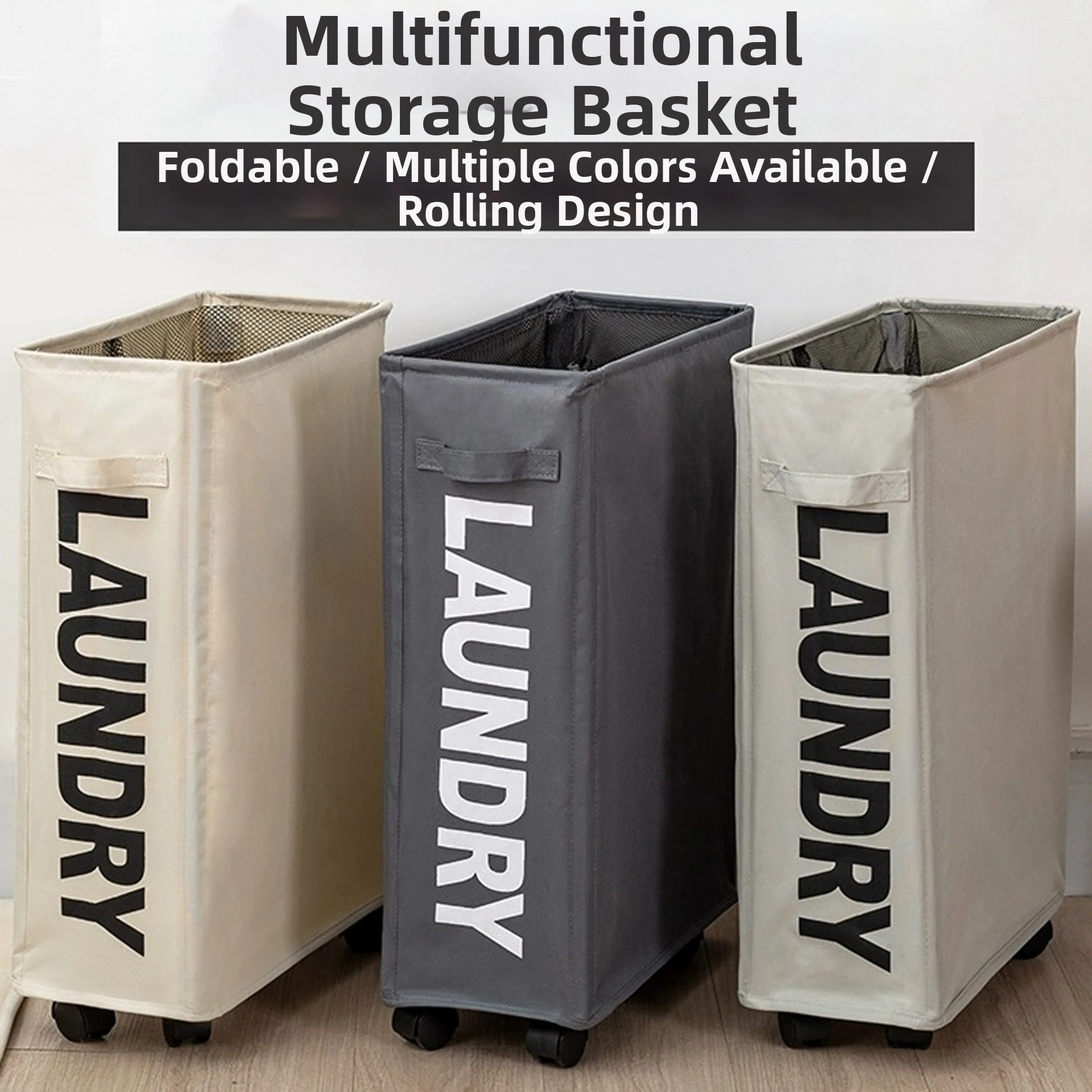 Cesto para Ropa Sucia con Ruedas, Gran Capacidad, Cesta para Guardar Esterillas de Yoga, Multifuncional, Plegable, Impermeable, Bolsa de Almacenamiento de Ropa Sucia