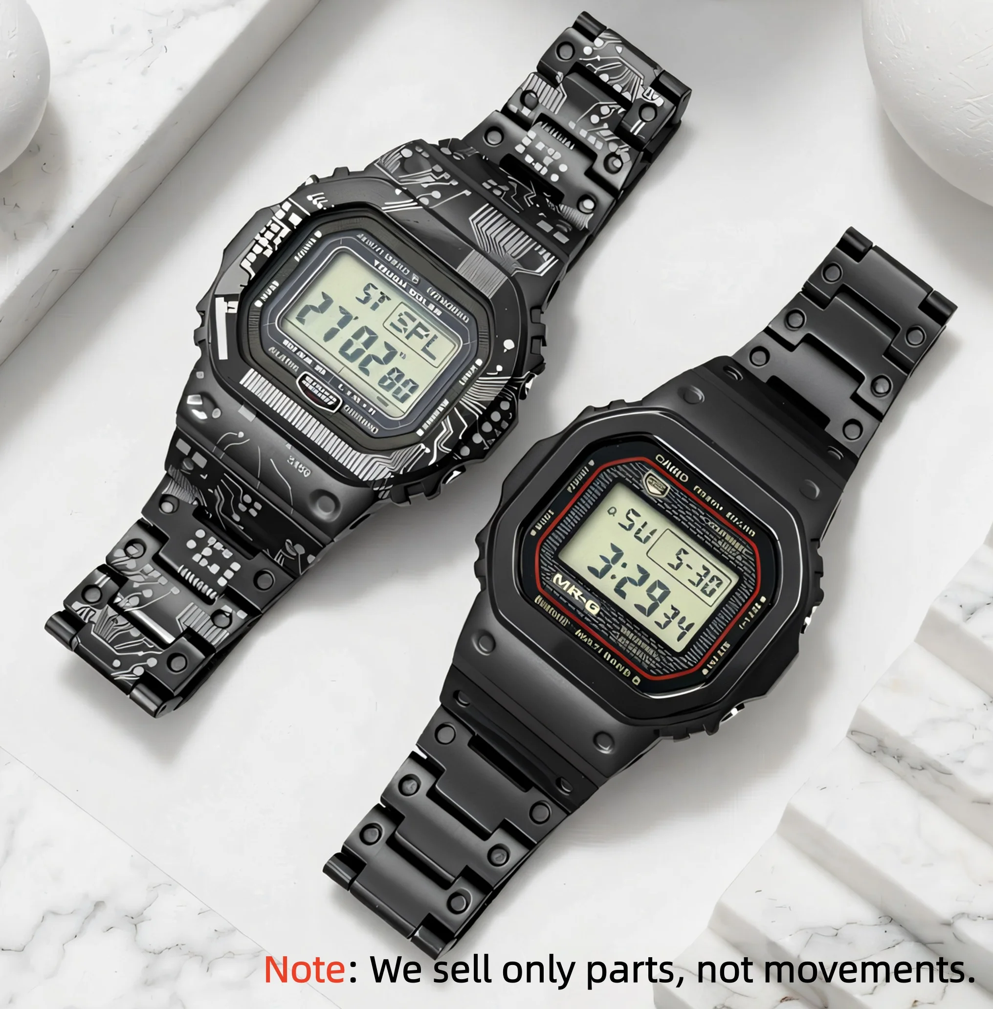 GMW-B5000 Full Series Titanium Alloy Watch Cases + Straps (Compatible with Casio G-SHOCK GMW-B5000, GMW-B5000GD, GMW-B5000TCF, e