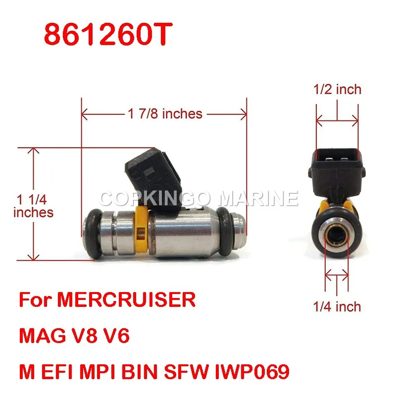 

Boat Motor Fuel Injectors For MERCRUISER inboard MAG V8 V6 BOAT M EFI IWP069 861260T