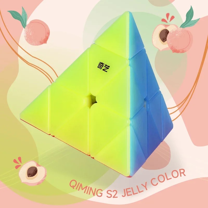 Qiyi Jelly Color Cube 2x2 3x3 4x4 5x5 llavero pirámide profesional Cubo mágico rompecabezas juguete para niños juguete de regalo