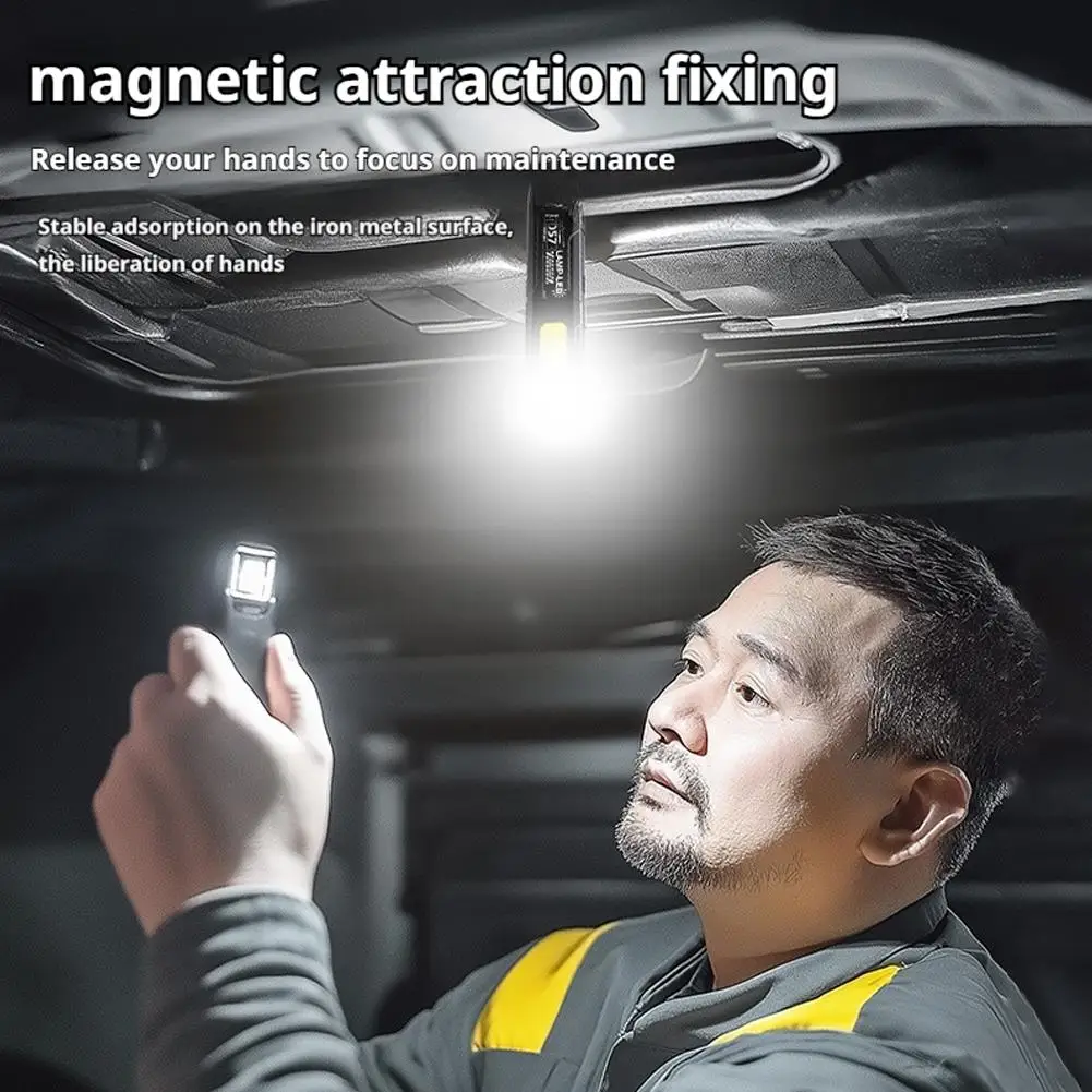 1PC LED Keychain Flashlight USB C Rechargeable 600Lm Portable Mini Torch Pocket Lantern Flood Work Light With Magnet