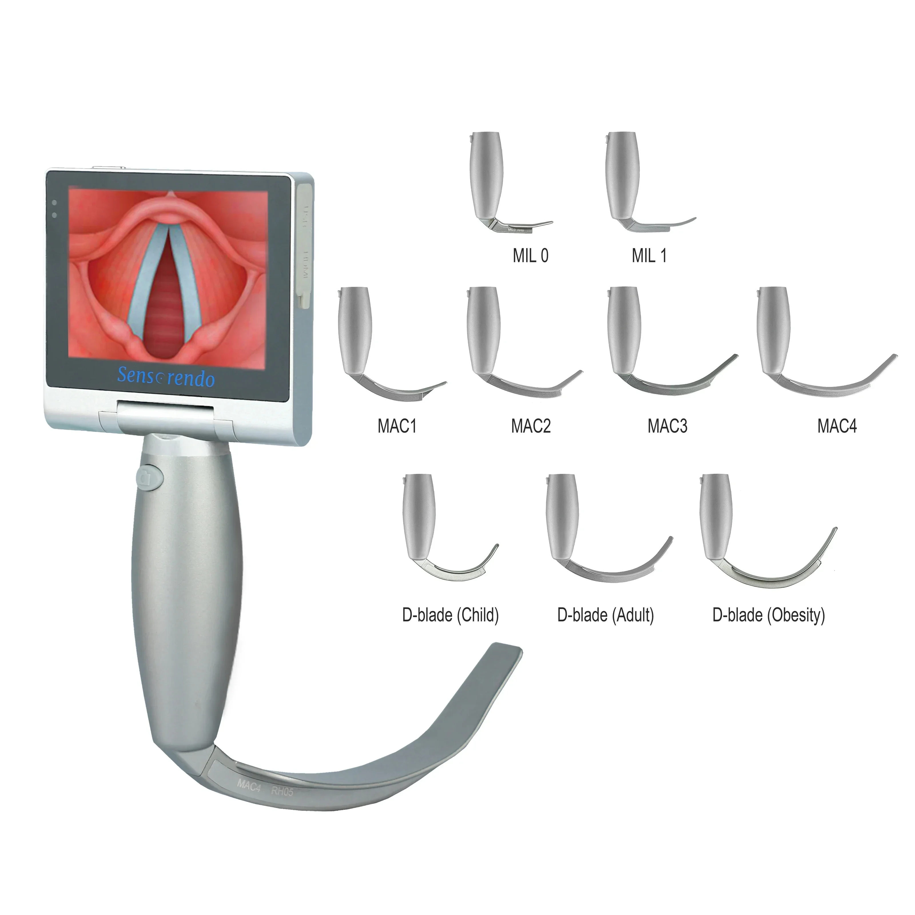 

Touchscreen Video Laryngoscope with Reusable Blades (MIL0/MIL1/MAC1/MAC2/MAC3/MAC4/D-Blade) for Insensibility Intubation