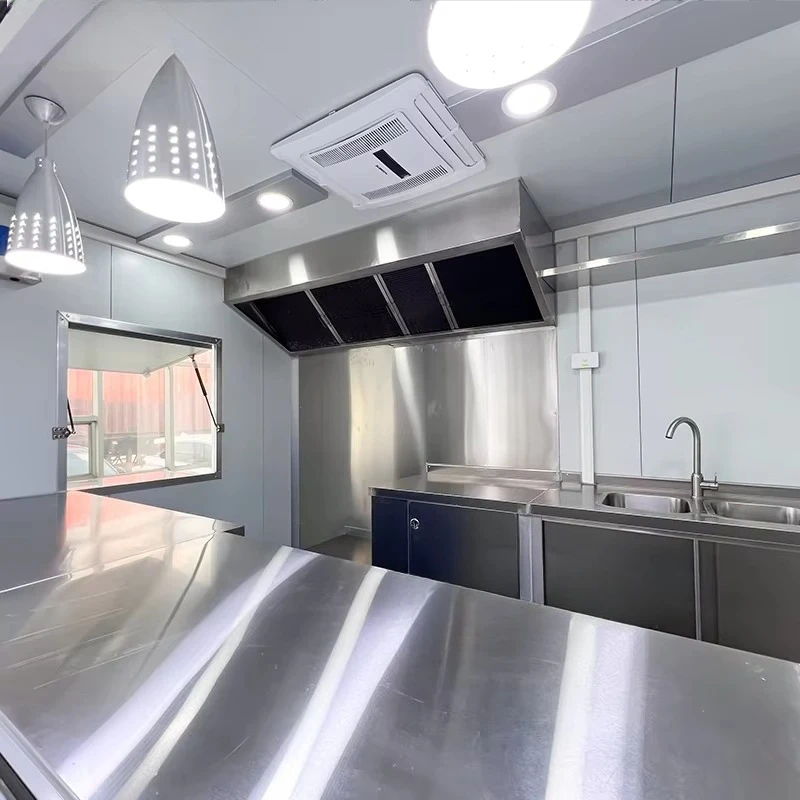 Ce Certification Coffee & Food Trucks Fashion Mobile And Customizable Square Food Cart Kitchen Food Trailer
