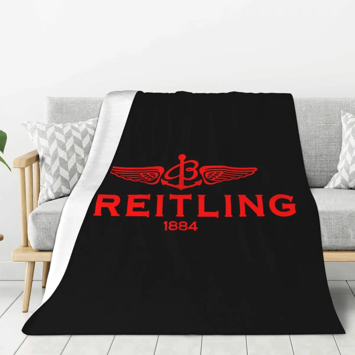 Breitling logo Watch 1884 Blankets Fleece Spring/Autumn Multi-function Lightweight Thin Throw Blankets for Bedding