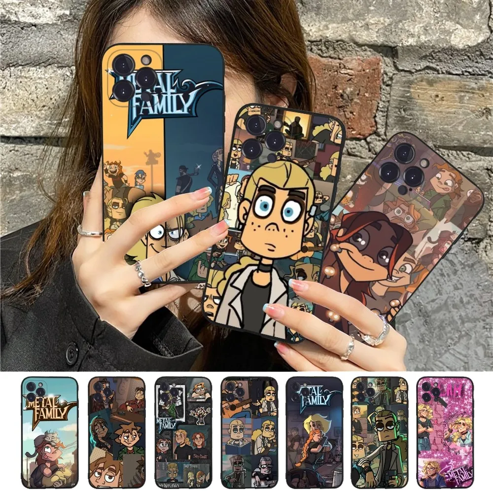 Cartoon Metal Family Phone Case Silicone Soft for iphone 15 14 13 12 11 Pro Mini XS MAX 8 7 6 Plus X XS XR Cover