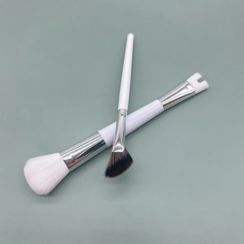2Pcs Double Head Nose Contour Brush Set 2-in-1 Portable Nose Shadow Brush Soft Nose Sculpting Eyeshadow Powder Brush Women