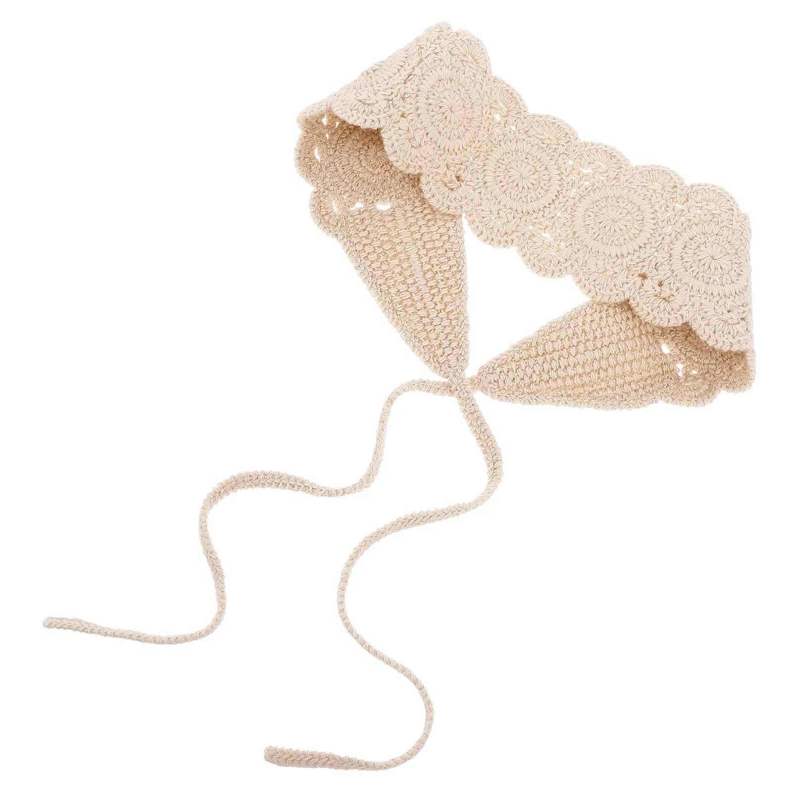 

Knit Headbands Women Crochet Bandanas Summer Hair Wraps Knitted Lace Cotton Vintage Floral Head Scarf Accessory