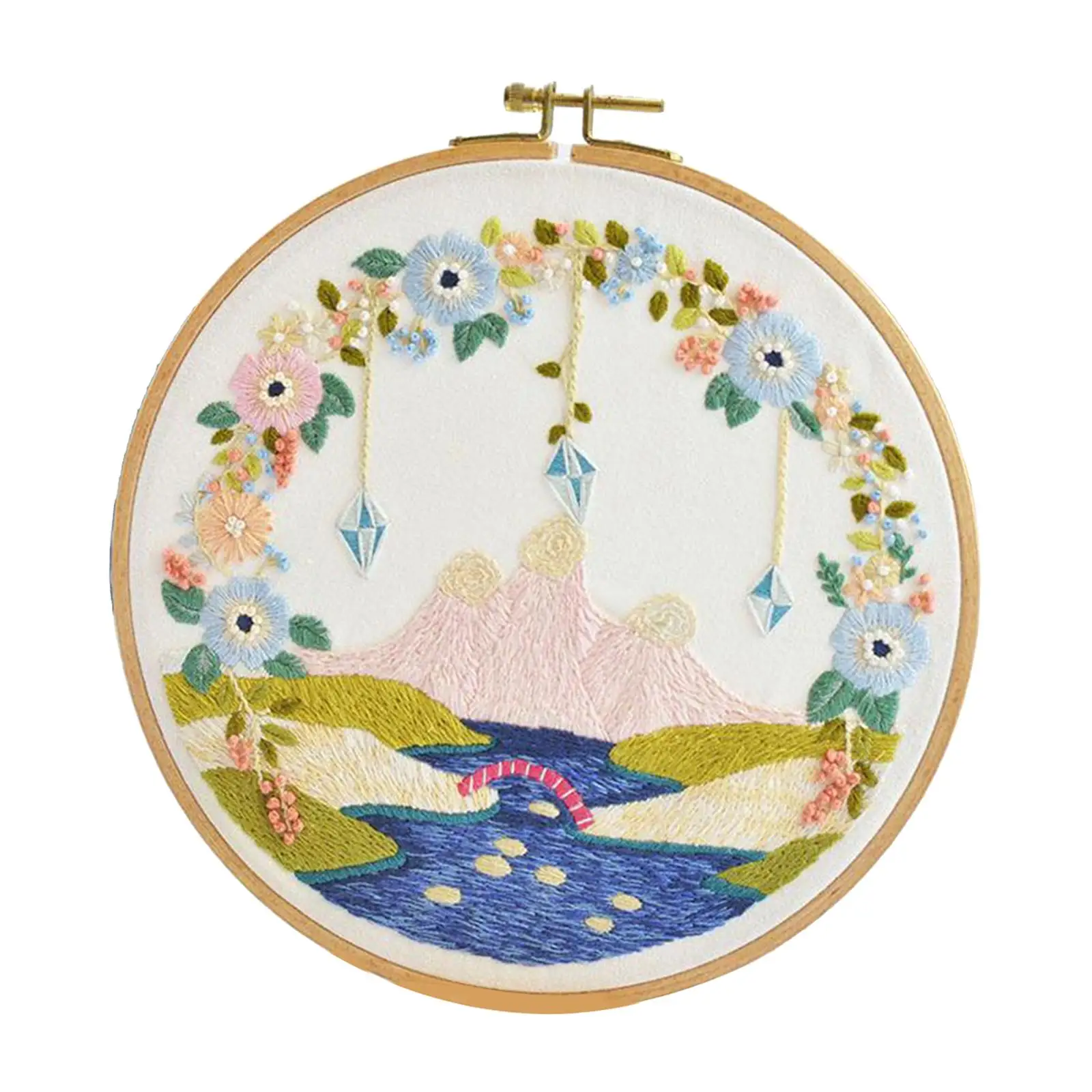 Full Range of Embroidery Starter Kit with Pattern and Instructions Color Threads and Tools for Beginners Kids