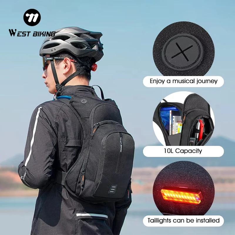 WEST BIKING 10L Ultralight Cycling Backpack Ergonomic Strap MTB