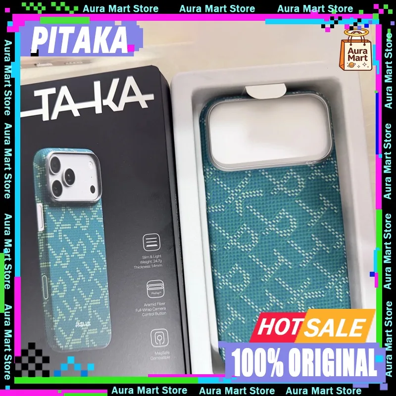 

Чехол PITAKA Weave Flower для iPhone 17 Pro Max, кевларовый, с поддержкой беспроводной зарядки, магнитный, задняя крышка для телефона