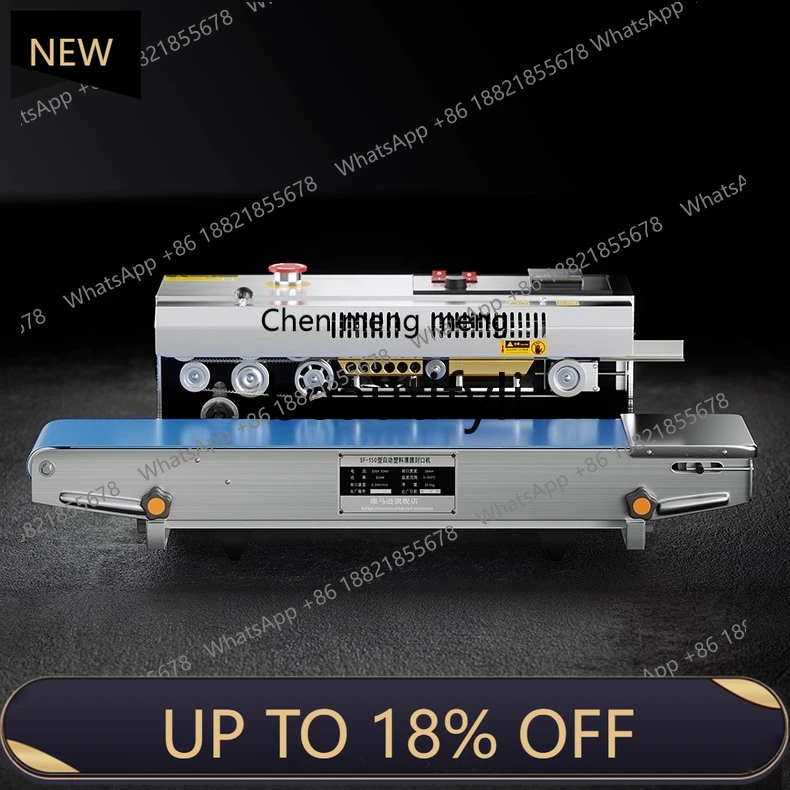 

Z189 Stainless Steel Continuous Sealing Machine Commercial Fully Automatic Hot Melt Large Industrial Heat Sealing Machine