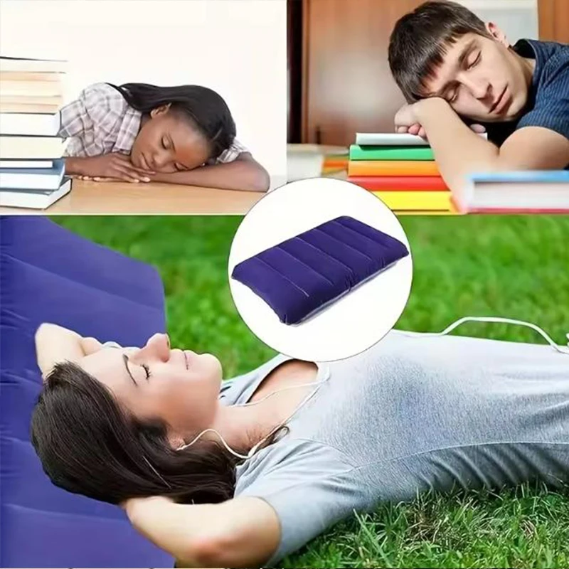 Air Cushion Pillow Inflatable Portable Neck  That Can Be Stored And Self Filled Suitable For Outdoor Travel Backrest Trips Camp