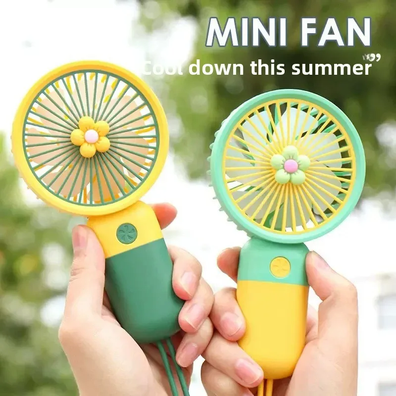 Summer Fruit & Flower Series Handheld Fan Portable USB Rechargeable Desktop Cute Cartoon Gift Fan