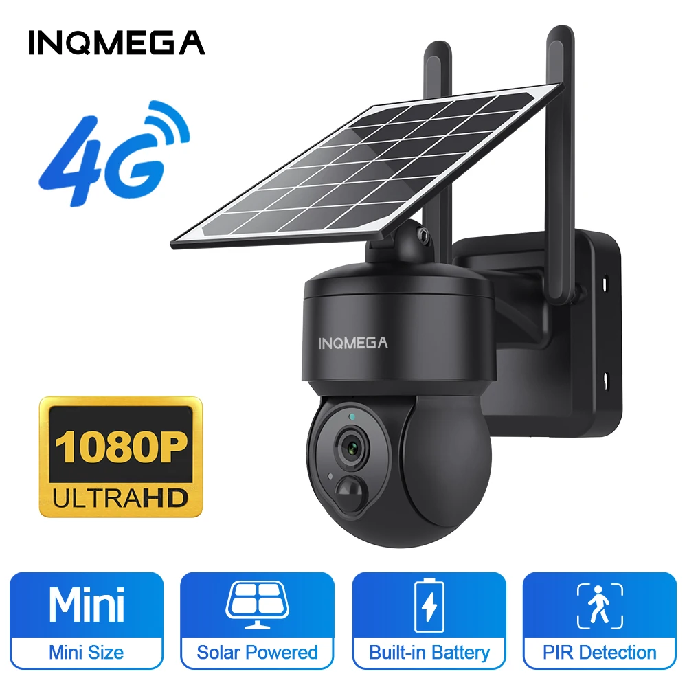 

INQMEGA Mini 4G/WIFI Solar Camera Built-in Battery Pack Motion Tracking Detection Waterproof Video Surveillance cctv camera