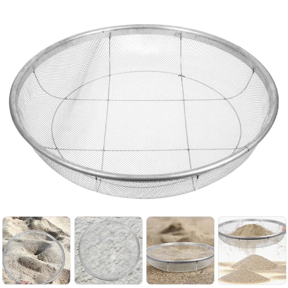

Large Metal Garden Sieve Home Garden Tool 2mm Fine Mesh Soil Sieve Mining Sand Sifter Potting Sieve For Plant Soil Stone Sifting