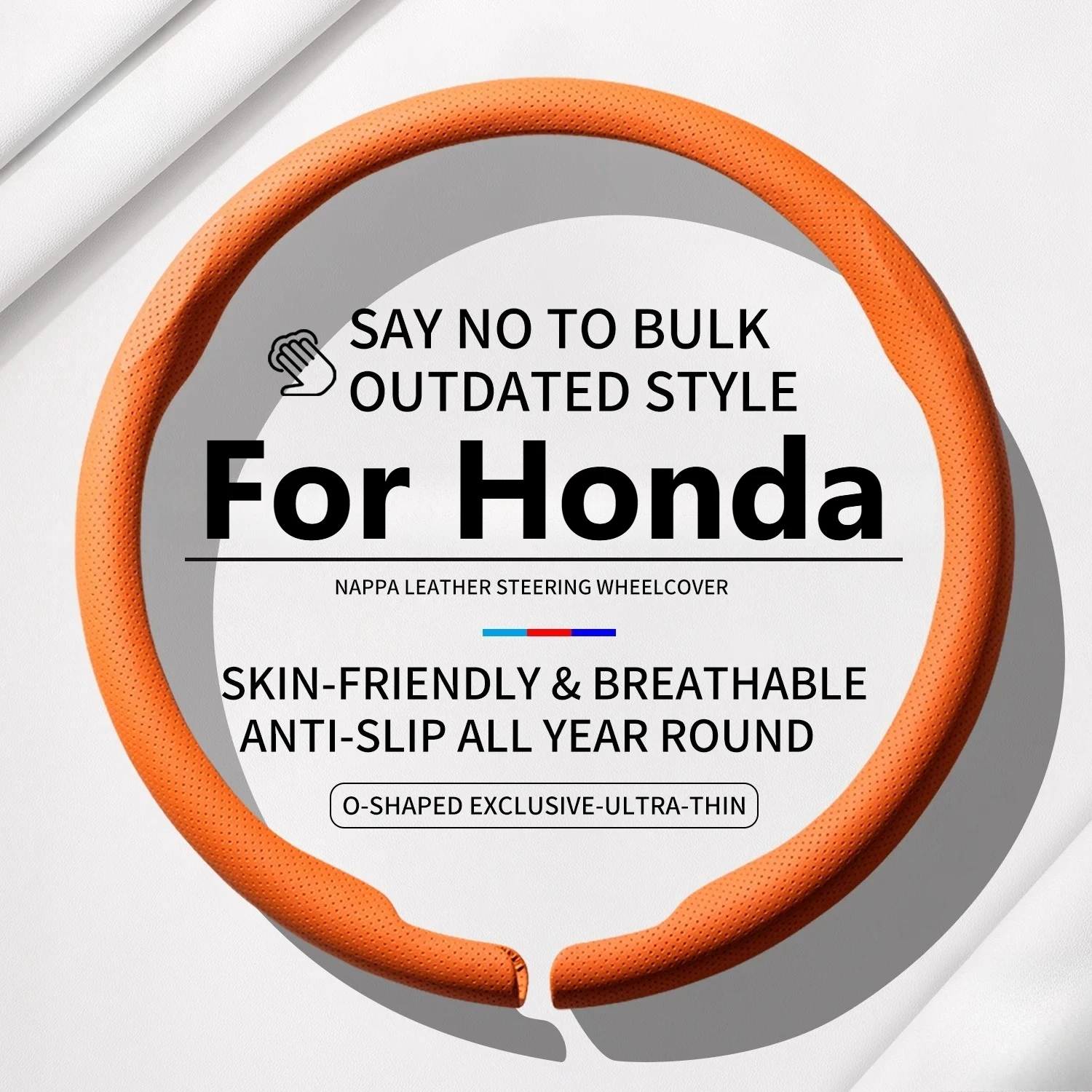 Nappa leather car steering wheel cover suitable for Honda N-BOX Freed Fit Vezel HR-V Step WGN car accessories