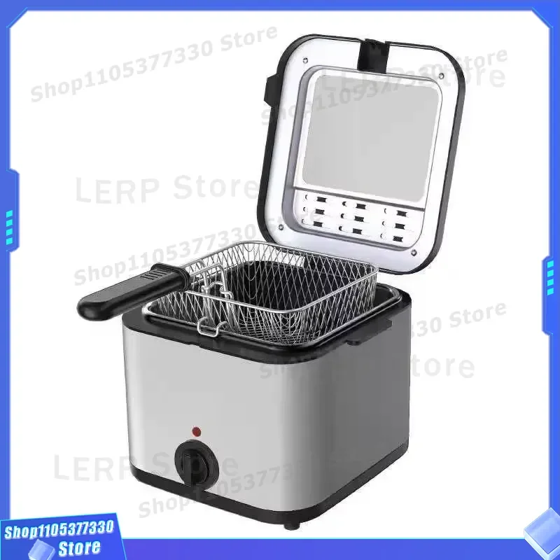2.5L Electric Deep Fryer Large Capacity Household Oil Pot with Frying Basket for French Fries Kitchen Appliance Cross Border