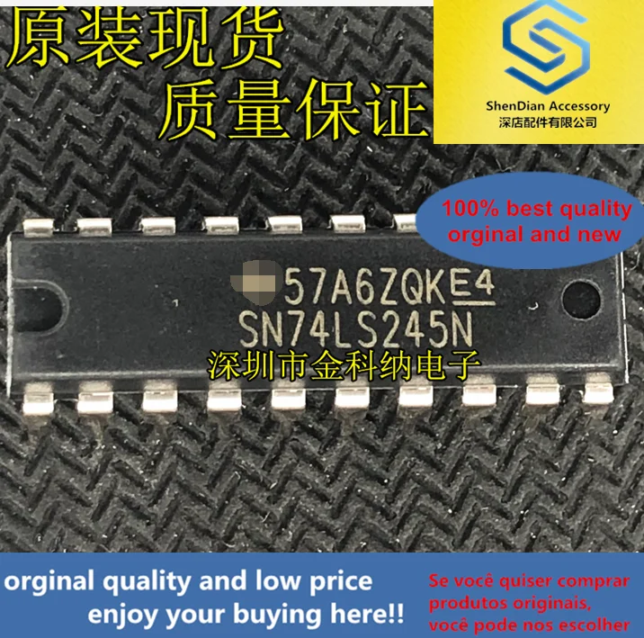 5pcs only orginal new SN74LS245N eight co-phase tri-state bus transceiver chip straight plug DIP20 pin