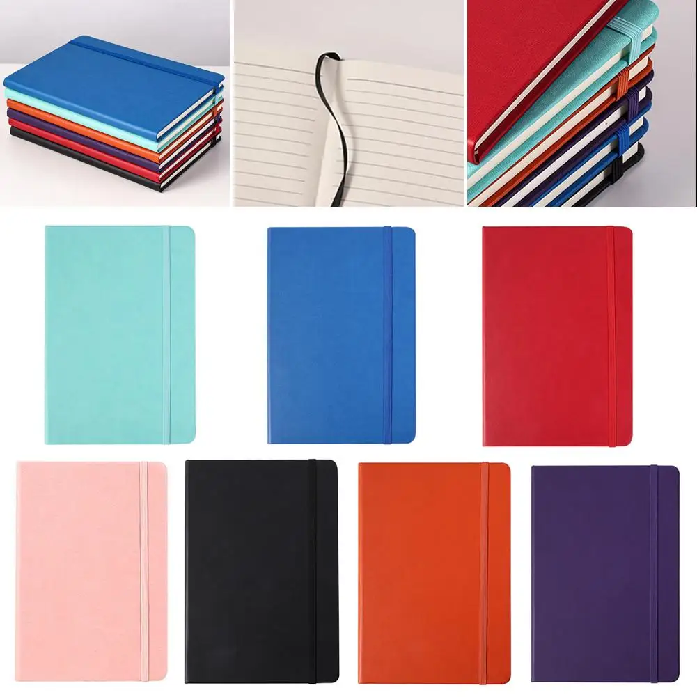 Notepad kantor bisnis A5 tali kulit buku catatan Kantor Pu elastis Notepad kantor bisnis kulit W6M2