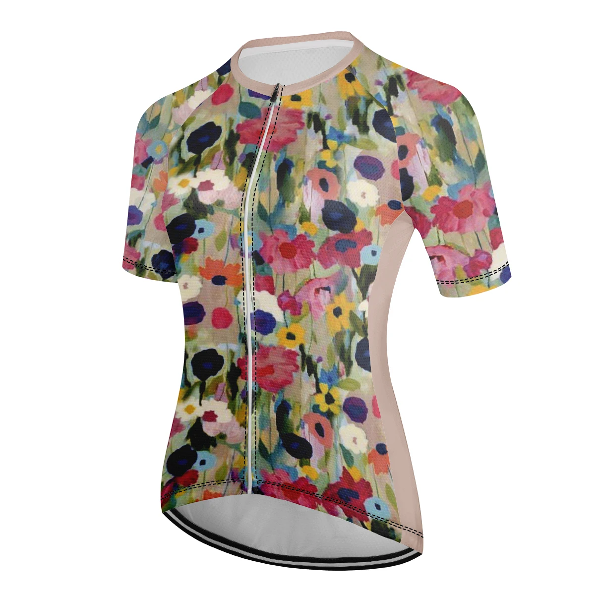 

Floral Oil Painting Women's Summer Short sleeve cycling sweatshirt Breathable Quick drying Triathlon cycling clothing MTB