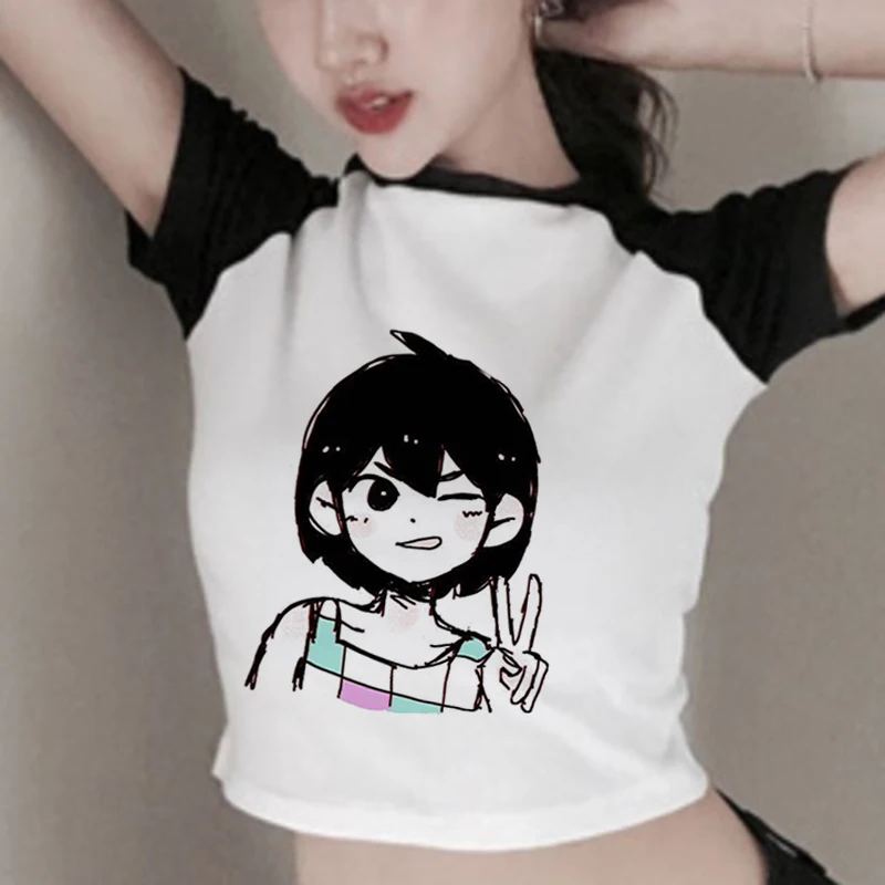 Crop Tops Omori T Shirt Game Print Women Harajuku Aesthetic Summer Tee-shirt Cartoon Clothes Korean Harajuku Japan Clothing