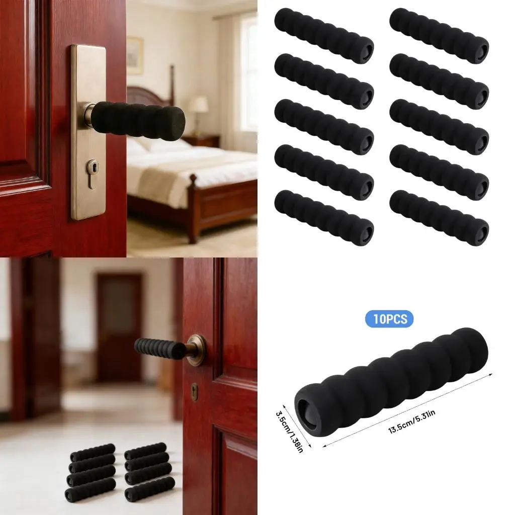 10PCS Clear Door Knob Covers Impact Resistant EVA Material Scratch Proof Door Handle Protectors Home Safety Accessories high